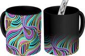 Magische Mok - Foto op Warmte Mokken - Koffiemok - Neon - Waves - Design - Magic Mok - Beker - 350 ML - Theemok