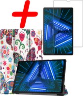 Lenovo Tab M10 FHD Plus Hoes Case Met Screenprotector - Lenovo Tab M10 FHD Plus Hoesje Vlinder - Lenovo Tab M10 FHD Plus Book Case Cover Met Screenprotector