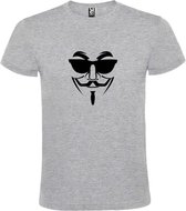 Grijs T shirt met print van " Vendetta " print Zwart size S