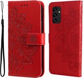 Coverup Mandala Bloemen Book Case - Geschikt voor Samsung Galaxy A13 4G Hoesje - Rood