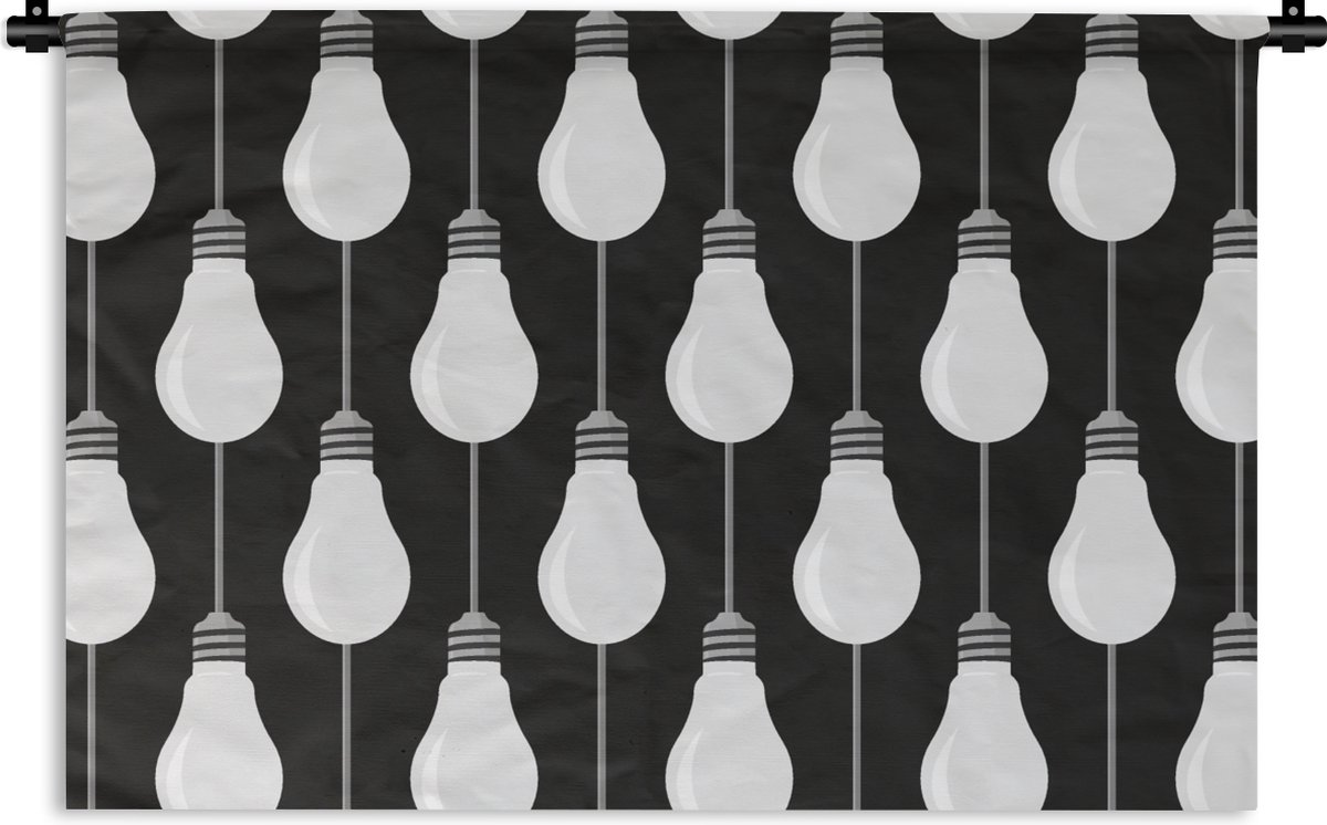 Wandkleed - Wanddoek - Gloeilampen - Licht - Patronen - 60x40 cm - Wandtapijt