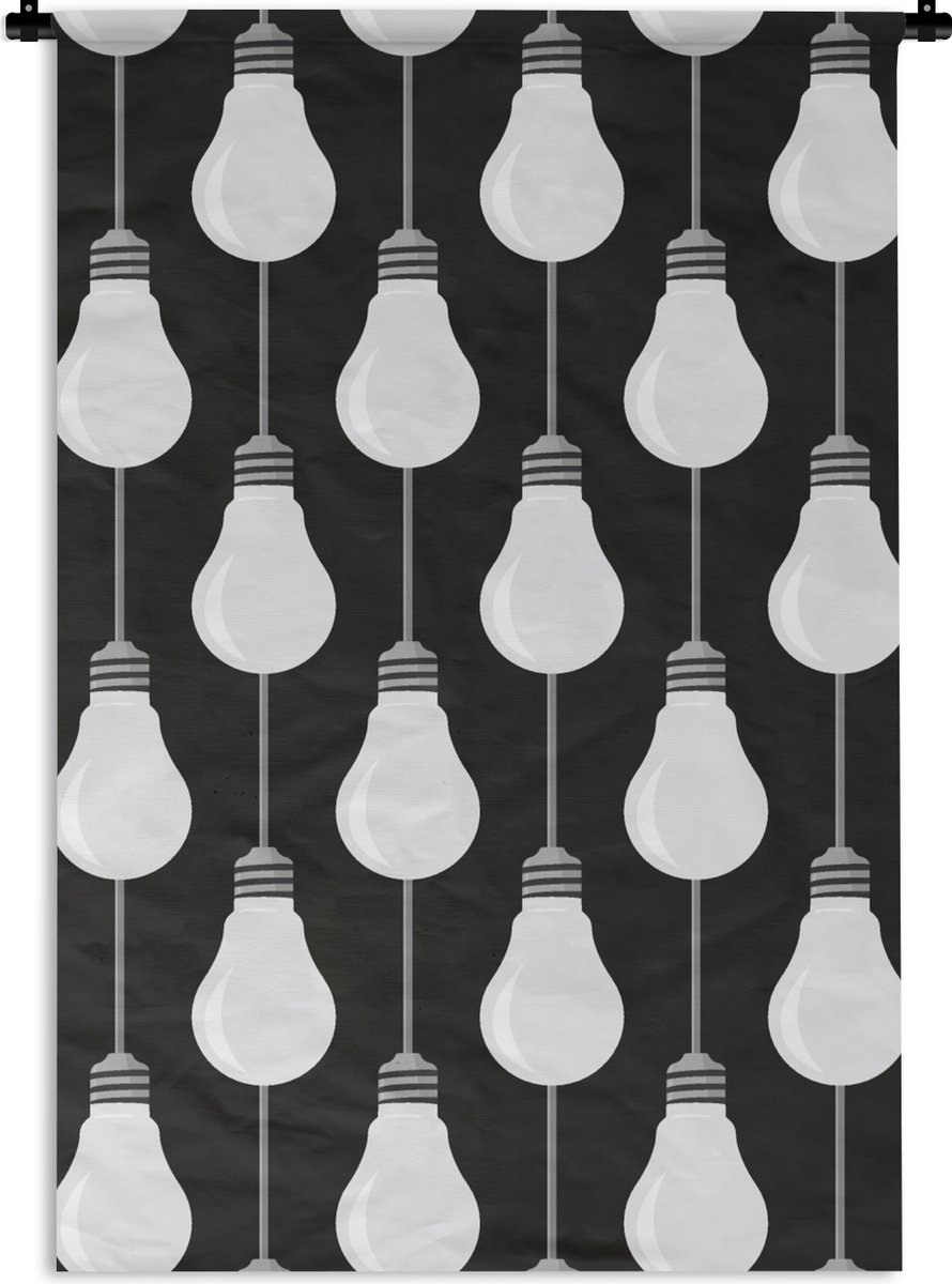 Wandkleed - Wanddoek - Gloeilampen - Licht - Patronen - 90x135 cm - Wandtapijt