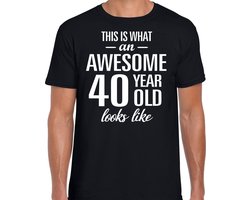 Awesome 40 year - geweldige 40 jaar cadeau t-shirt - zwart - voor heren - Verjaardag cadeau XL