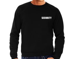 Security tekst sweater - werkkleding trui - zwart - voor heren - bedrijfskleding - 2 zijdige bedrukking - beveiliging - beveiliger M