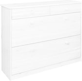 Schoenenkast met 2 kleppen 113x35x89 cm massief grenenhout wit