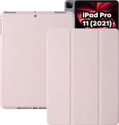 Coque iPad Pro 11 (2021) - Smart Folio iPad Pro Cover Rose avec boîte à crayons - Coque Premium pour Apple iPad Pro 3e génération 11 2021