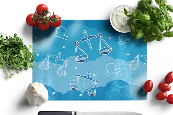 Planche à découper en Verres - 39x28 - Balance - Motif - Zodiac - Planches à découper en Glas