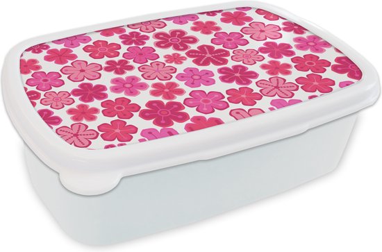 Boîte à Pain Wit - Lunch Box - Boîte à Pain - Fleurs - Rose - Motifs - 18x12x6 cm - Adultes