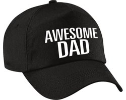 Awesome dad petje - baseballcap - zwart - heren - Vaderdag - cadeau - petten - voor vader / papa