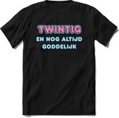 20 Jaar Goddelijk - Feest kado T-Shirt Heren / Dames - Licht Blauw / Licht Roze - Perfect Verjaardag Cadeau Shirt - grappige Spreuken, Zinnen en Teksten. Maat XL
