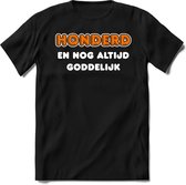 100 Jaar Goddelijk - Feest kado T-Shirt Heren / Dames - Wit / Oranje - Perfect Verjaardag Cadeau Shirt - grappige Spreuken, Zinnen en Teksten. Maat XXL