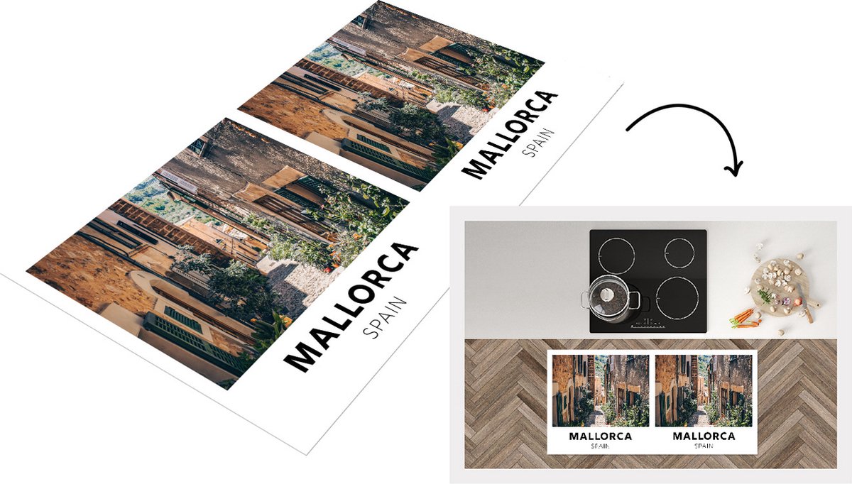 KitchenYeah Keukenloper - Loper keuken - Spanje - Mallorca - Weg - 120x60 cm - Keukenloper vinyl Multicolor