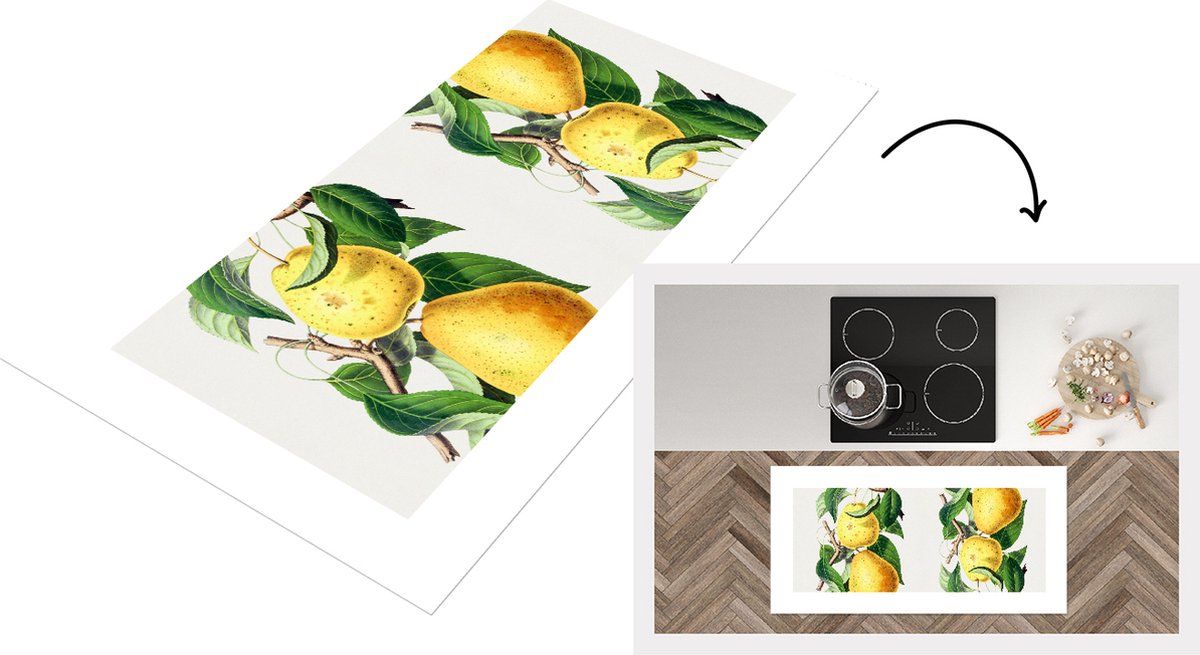 KitchenYeah Keukenloper - Loper keuken - Peren - Fruit - Eten - 120x60 cm - Keukenloper vinyl Multicolor