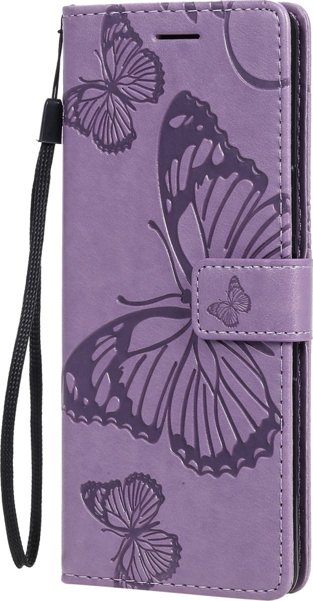 Mobigear Telefoonhoesje geschikt voor Sony Xperia L4 Hoesje | Mobigear Butterfly Bookcase Portemonnee | Pasjeshouder voor 2 Pasjes | Telefoonhoesje voor Pinpas / OV Kaart / Rijbewijs - Paars