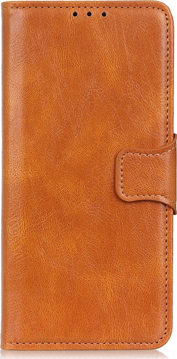 Mobigear Telefoonhoesje geschikt voor Motorola One Fusion Plus Hoesje | Mobigear Classy Bookcase Portemonnee | Pasjeshouder voor 2 Pasjes | Telefoonhoesje voor Pinpas / OV Kaart / Rijbewijs - Cognac