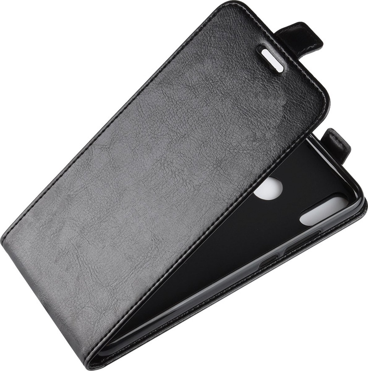 Mobigear Telefoonhoesje geschikt voor HONOR 8X Hoesje | Mobigear Flipcase | Pasjeshouder voor 1 Pasje | Telefoonhoesje voor Pinpas / OV Kaart / Rijbewijs - Zwart