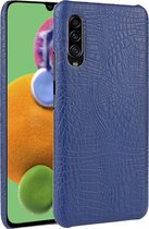 Mobigear Hoesje geschikt voor Samsung Galaxy A90 Telefoonhoesje Hardcase | Mobigear Croco Backcover | Galaxy A90 Case | Back Cover - Blauw