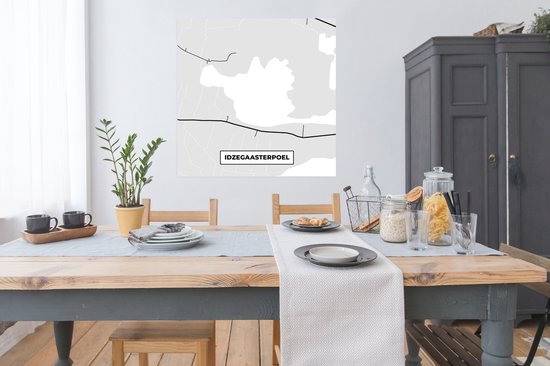 Affiche Carte - Frise - Idzegaasterpoel - Plan d'étage - Plan de la ville - 100x100 cm XXL