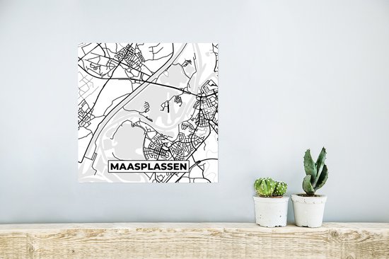 Poster Map - Maasplassen - Carte - Plan de la ville - Pays Nederland - 30x30 cm