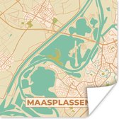 Poster Maasplassen - Vintage - Stadskaart - Plattegrond - Kaart - 50x50 cm