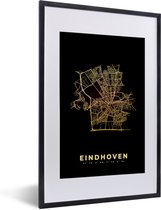 Fotolijst incl. Poster - Plattegrond - Kaart - Stadskaart - Eindhoven - 40x60 cm - Posterlijst