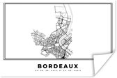 Affiche France - Plan de Ville - Zwart Wit - Bordeaux - Plan - Carte - 180x120 cm XXL