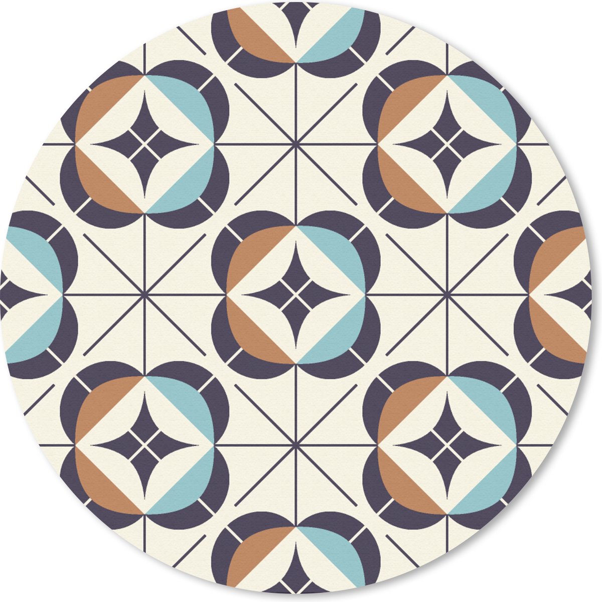 Muismat rond 30x30 cm - Mousepad Retro - Design - Geometrie - Ronde muismatten