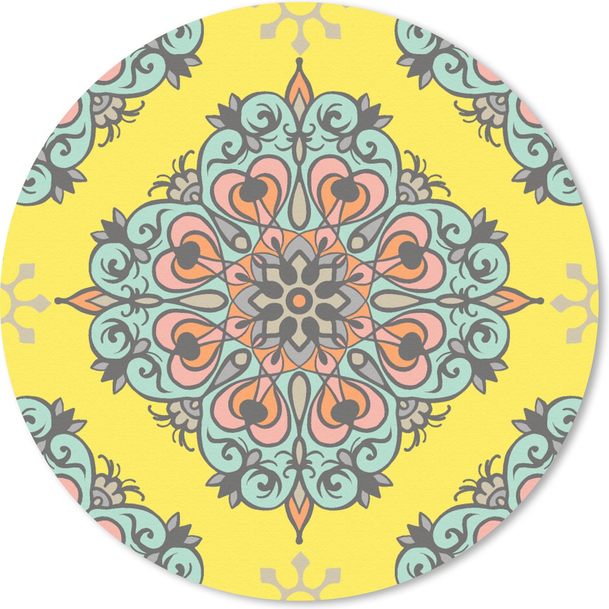 Muismat rond 30x30 cm - Mousepad Barok - Abstract - Patronen - Bloemen - Ronde muismatten