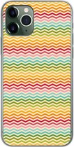 Geschikt voor iPhone 11 Pro hoesje - Patroon - Regenboog - Retro - Siliconen Telefoonhoesje