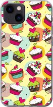 Geschikt voor iPhone 13 mini hoesje - Meisjes - Cupcake - Patronen - Girl - Kids - Kinderen - Kindje - Siliconen Telefoonhoesje