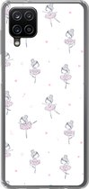 Geschikt voor Samsung Galaxy A12 hoesje - Meiden - Ballet - Roze - Patronen - Girl - Kids - Kinderen - Siliconen Telefoonhoesje