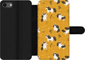 Bookcase Geschikt voor iPhone SE 2020 telefoonhoesje - Meisjes - Unicorn - Sterren - Patronen - Girl - Kids - Kinderen - Kind - Met vakjes - Wallet case met magneetsluiting