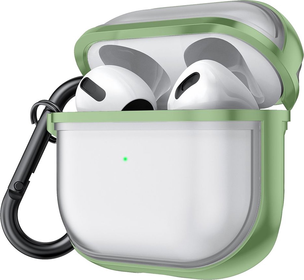 Mobigear Shockproof Hoesje geschikt voor Apple AirPods 3 Hoesje Flexibel TPU - Groen