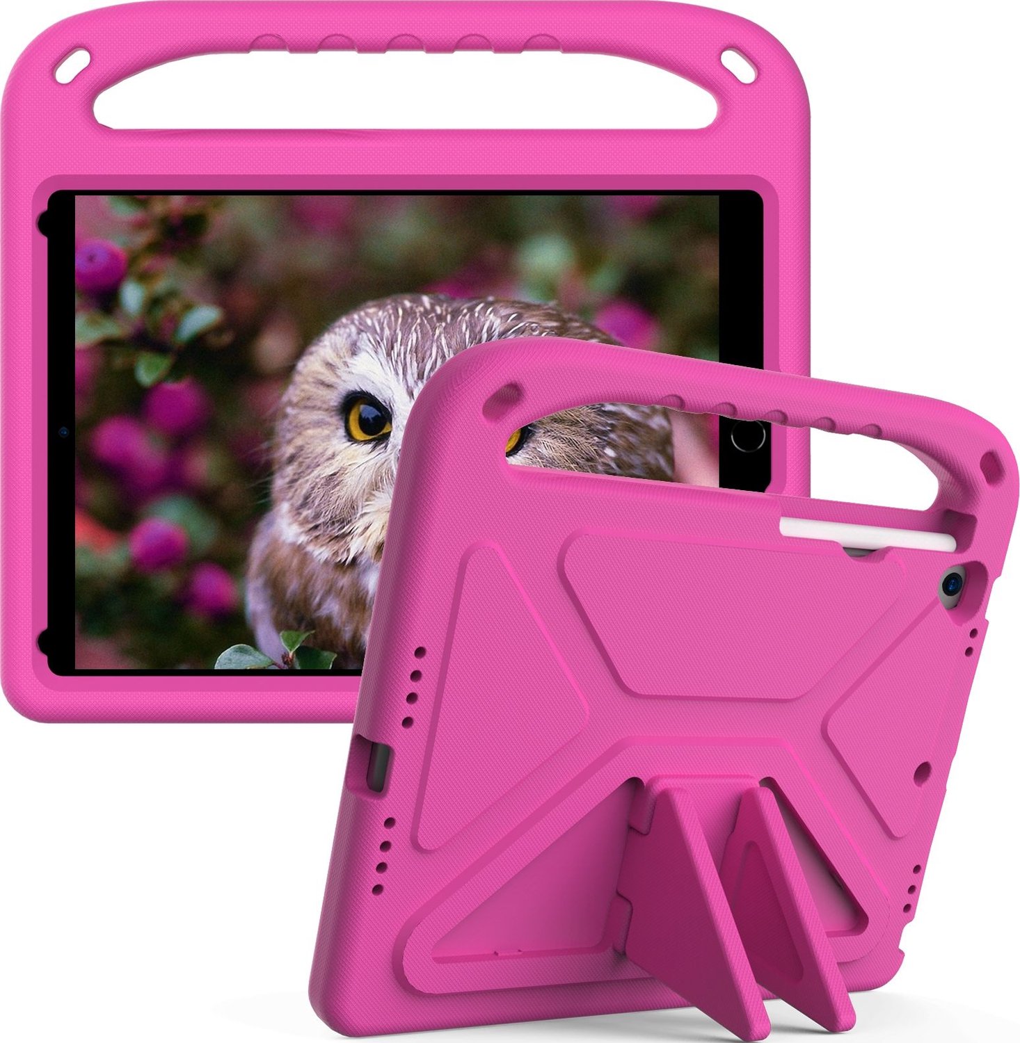 Mobigear AeroArmor Tablethoes geschikt voor Apple iPad 9 (2021) Kinder Tablethoes met Handvat - Roze