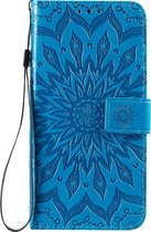 Mobigear Telefoonhoesje geschikt voor Samsung Galaxy S20 Plus Hoesje | Mobigear Sunflower Bookcase Portemonnee | Pasjeshouder voor 2 Pasjes | Telefoonhoesje voor Pinpas / OV Kaart / Rijbewijs - Blauw