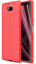 Mobigear Hoesje geschikt voor Sony Xperia 10 Plus Telefoonhoesje Flexibel TPU | Mobigear Luxury Backcover | Xperia 10 Plus Case | Back Cover - Rood