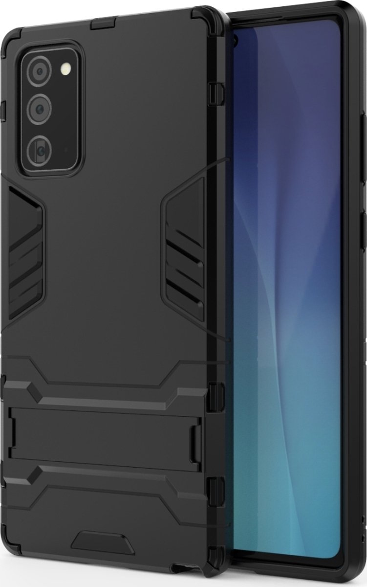 Mobigear Hoesje geschikt voor Samsung Galaxy Note 20 Ultra Telefoonhoesje Hardcase | Mobigear Armor Stand Backcover Shockproof met Standaard | Schokbestendig Galaxy Note 20 Ultra Telefoonhoesje | Anti Shock Proof - Zwart