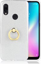 Mobigear Hoesje geschikt voor Xiaomi Redmi 7 Telefoonhoesje Flexibel TPU | Mobigear Glitter Ring Backcover met Ringhouder | Redmi 7 Case | Back Cover - Zilver