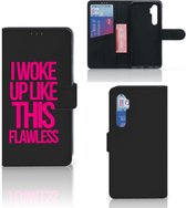 GSM Hoesje Xiaomi Mi Note 10 Lite Bookcase met quotes Woke Up