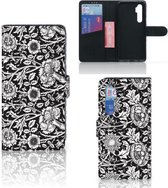 GSM Hoesje Xiaomi Mi Note 10 Lite Beschermhoes Black Flowers