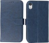 iPhone XR Hoesje - Book Case Telefoonhoesje - Kaarthouder Portemonnee Hoesje - Wallet Cases - Navy