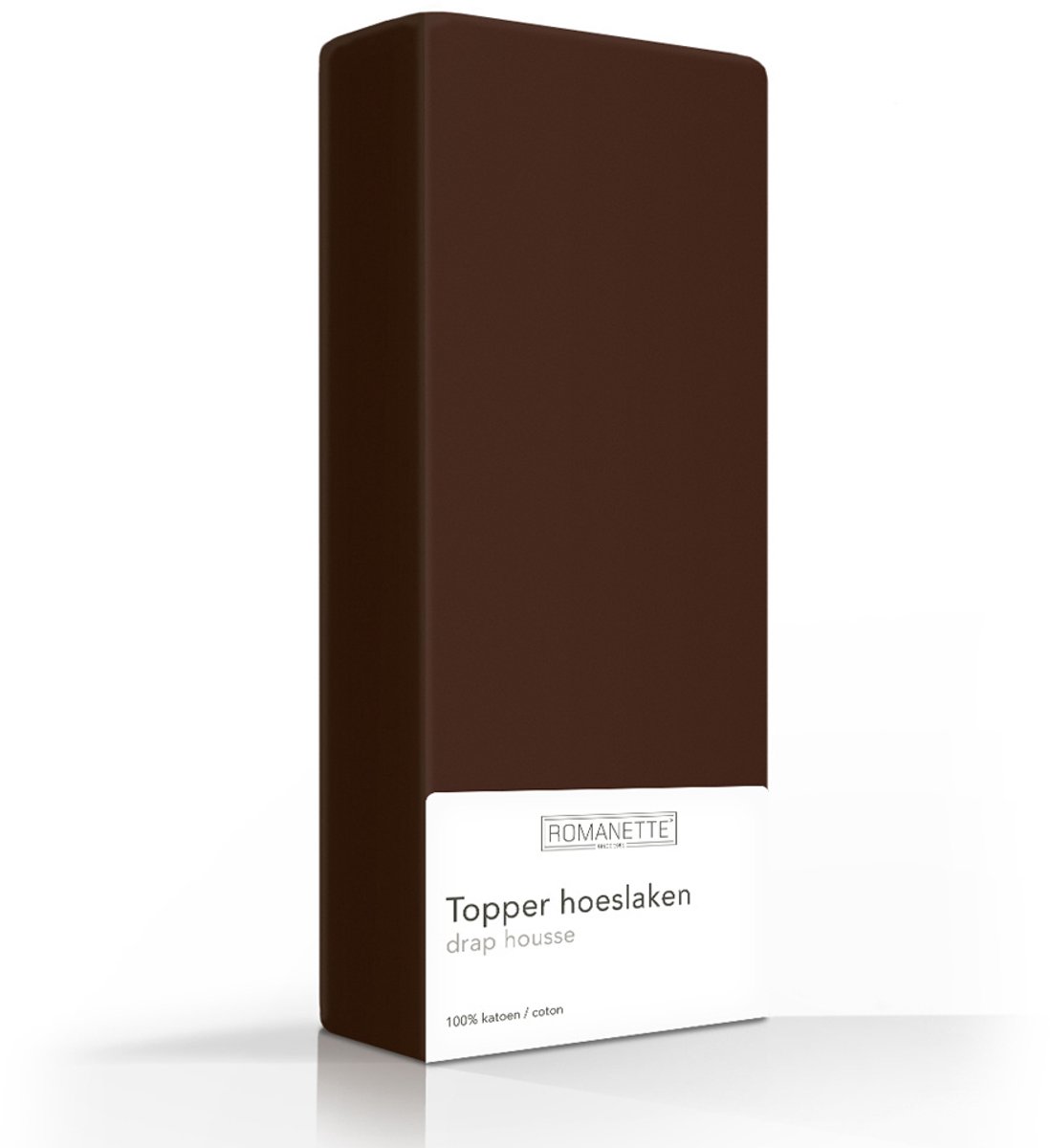 Romanette topper hoeslaken - Bruin - Lits-jumeaux (160x200 cm)