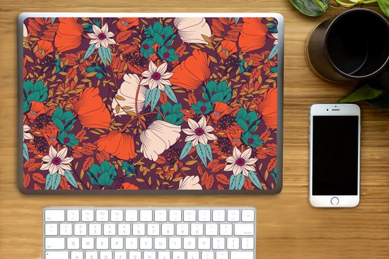 Autocollant pour ordinateur portable - 15,6 pouces - Fleurs - Automne - Motif - 36x27,5 cm - Autocollants pour ordinateur portable - Peau pour ordinateur portable - Couverture