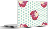 Laptop sticker - 13.3 inch - Patronen - Cupcake - Eten - 31x22,5cm - Laptopstickers - Laptop skin - Cover