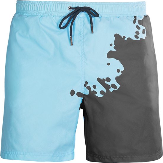 SEA'SONS - Zwembroek Heren - Kleurveranderend - Grijs-Blauw - Maat S (SEASONS - Kleur veranderend)