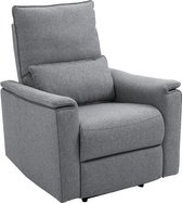 HOMCOM Relaxstoel ligstoel tv-stoel eenpersoonsbank kantelbaar 150° linnen touch grijs 833-990