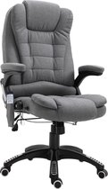 Bol.com Vinsetto Massagestoel in hoogte verstelbare bureaustoel met massagefunctie relaxstoel grijs 921-171V91 aanbieding