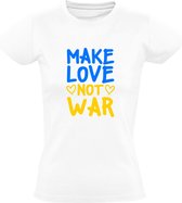 Make love not war Dames T-shirt | Oekraine | Oorlog | Kiev | Peace | Wit