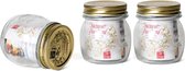 3x bocaux / récipients de stockage transparents avec bouchon à vis 0,25 litre de verre - Ustensiles de cuisine - Consservation alimentaire