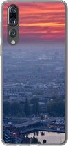 Geschikt voor Huawei P20 Pro hoesje - Rotterdam - Zonsondergang - Roze - Siliconen Telefoonhoesje